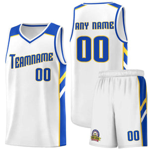 Custom White Royal-Yellow Classic Sets Sports Uniform Basketball Jersey