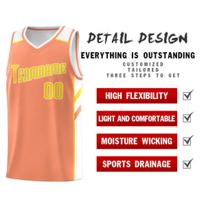 Maillot de basket-ball uniforme de sport, ensembles classiques Orange jaune-blanc personnalisés