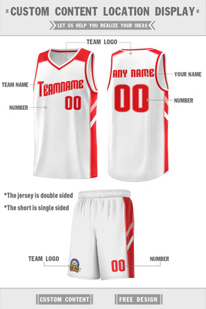 Custom White Red-Pink Classic Sets Sports Uniform Basketball Jersey