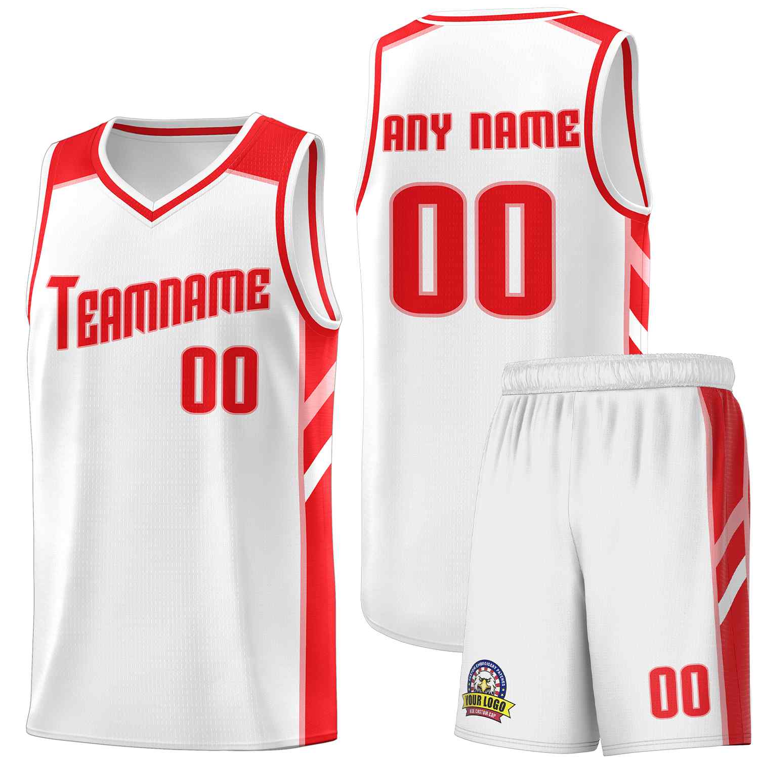 Ensembles classiques personnalisés blanc rouge-rose, maillot de basket-ball uniforme de sport