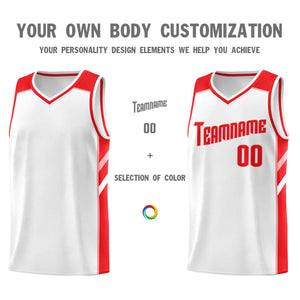 Custom White Red-Pink Classic Sets Sports Uniform Basketball Jersey