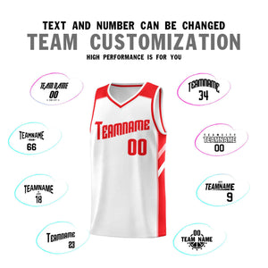 Custom White Red-Pink Classic Sets Sports Uniform Basketball Jersey