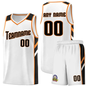 Custom White Black-Orange Classic Sets Sports Uniform Basketball Jersey