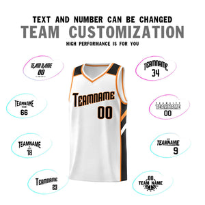 Custom White Black-Orange Classic Sets Sports Uniform Basketball Jersey