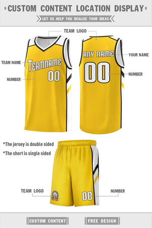 Ensembles classiques jaunes et noirs personnalisés, uniforme de sport, maillot de basket-ball