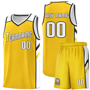 Ensembles classiques jaunes et noirs personnalisés, uniforme de sport, maillot de basket-ball