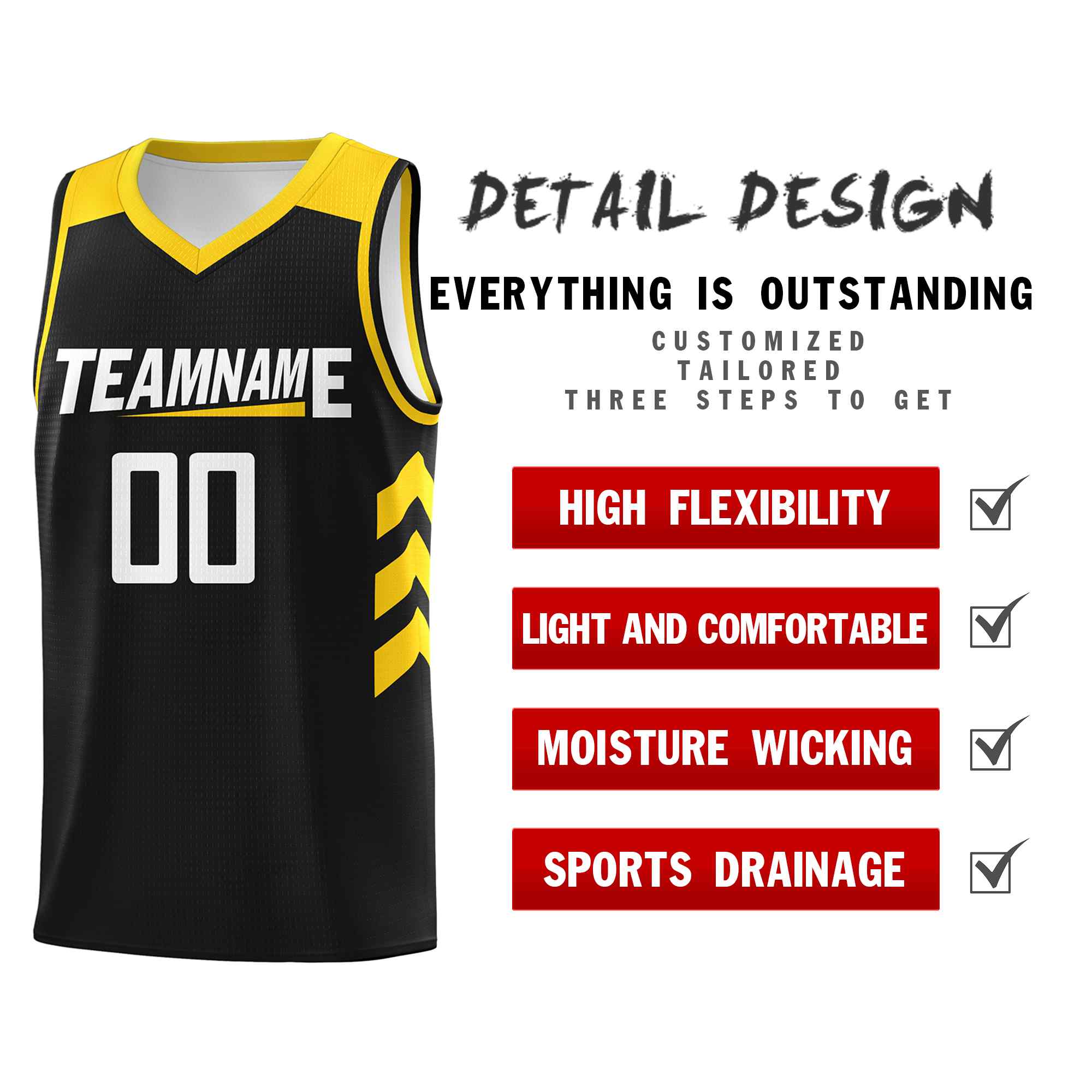 Ensembles classiques noirs et blancs personnalisés, maillot de basket-ball uniforme de sport