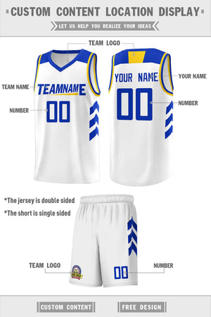 Custom White Royal Classic Sets Sports Uniform Basketball Jersey