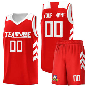 Ensembles classiques rouges et blancs personnalisés, maillot de basket-ball uniforme de sport