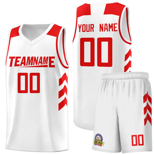 Ensembles classiques rouges et blancs personnalisés, maillot de basket-ball uniforme de sport