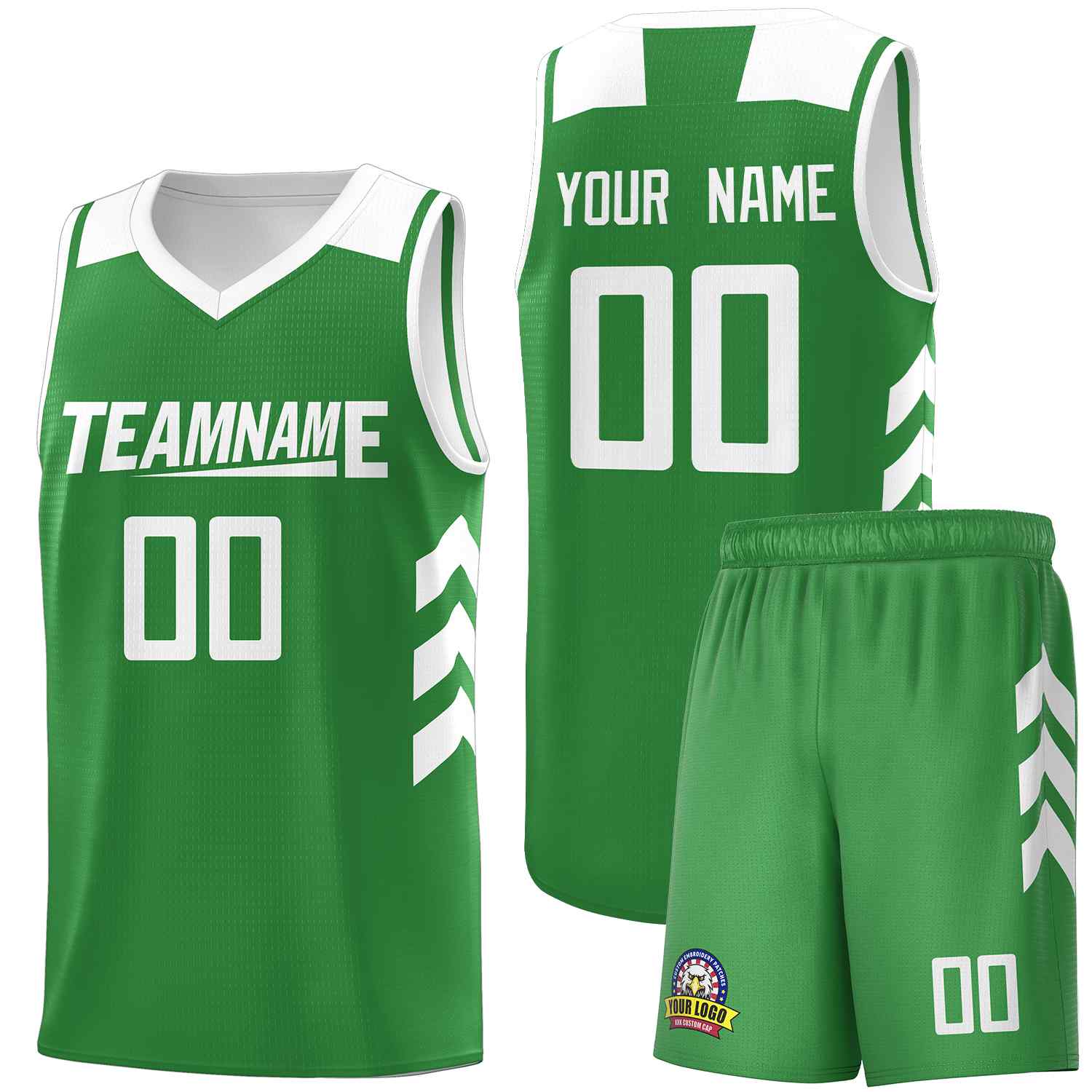 Le classique blanc vert personnalisé définit le maillot de basket-ball uniforme de sport