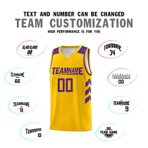 Le classique violet jaune personnalisé définit le maillot de basket-ball uniforme de sport