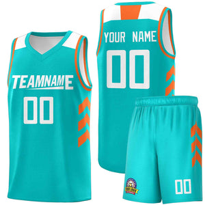 Le classique blanc Aqua personnalisé définit un maillot de basket-ball uniforme de sport