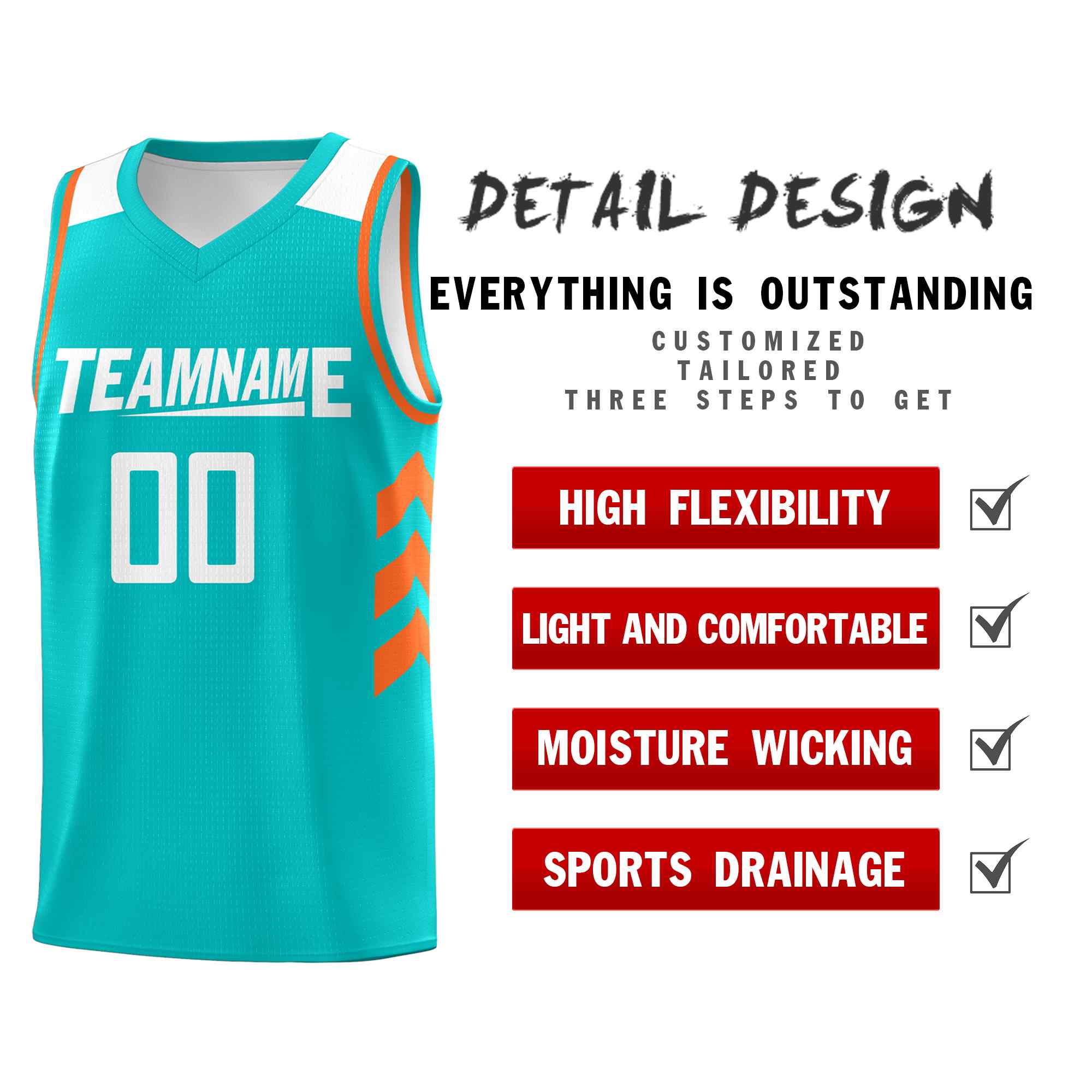 Custom Aqua White Classic Sets Sports Uniform Basketball Jersey