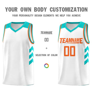 Custom White Orange Classic Sets Sports Uniform Basketball Jersey