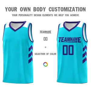 Custom Aqua Royal Classic Sets Sports Uniform Basketball Jersey