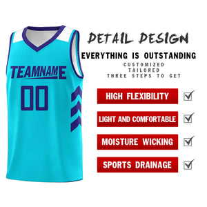 Custom Aqua Royal Classic Sets Sports Uniform Basketball Jersey