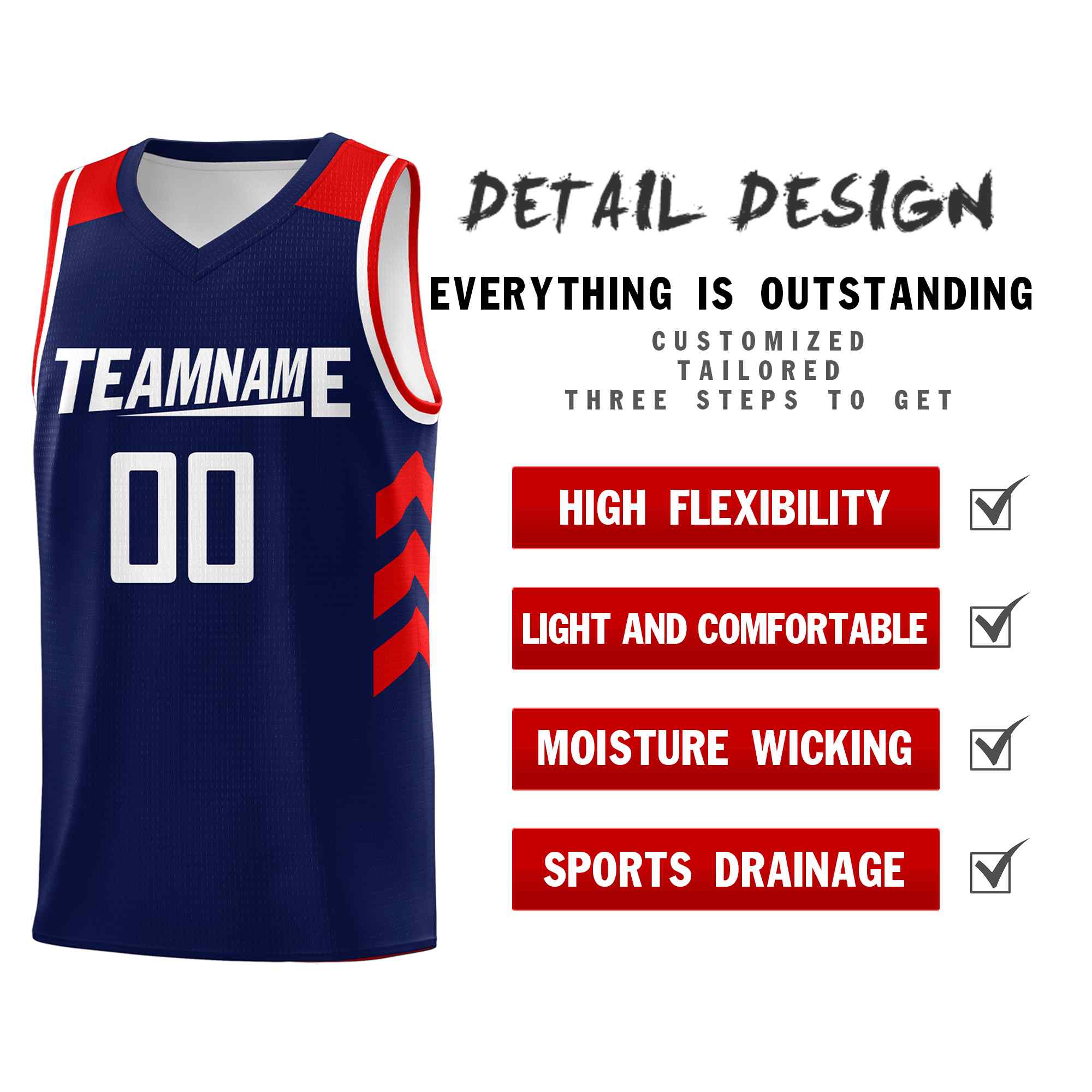 Custom Navy White Classic Sets Sports Uniform Basketball Jersey