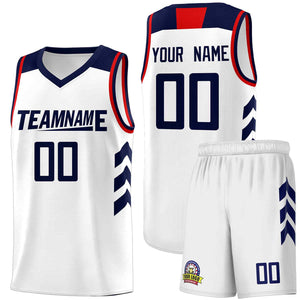 Custom White Navy Classic Sets Sports Uniform Basketball Jersey