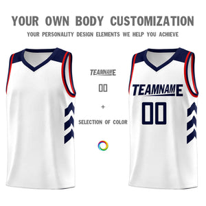 Custom White Navy Classic Sets Sports Uniform Basketball Jersey