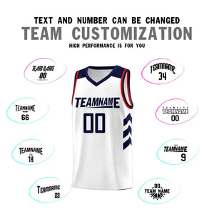 Custom White Navy Classic Sets Sports Uniform Basketball Jersey