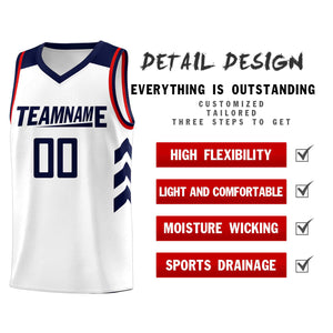 Custom White Navy Classic Sets Sports Uniform Basketball Jersey