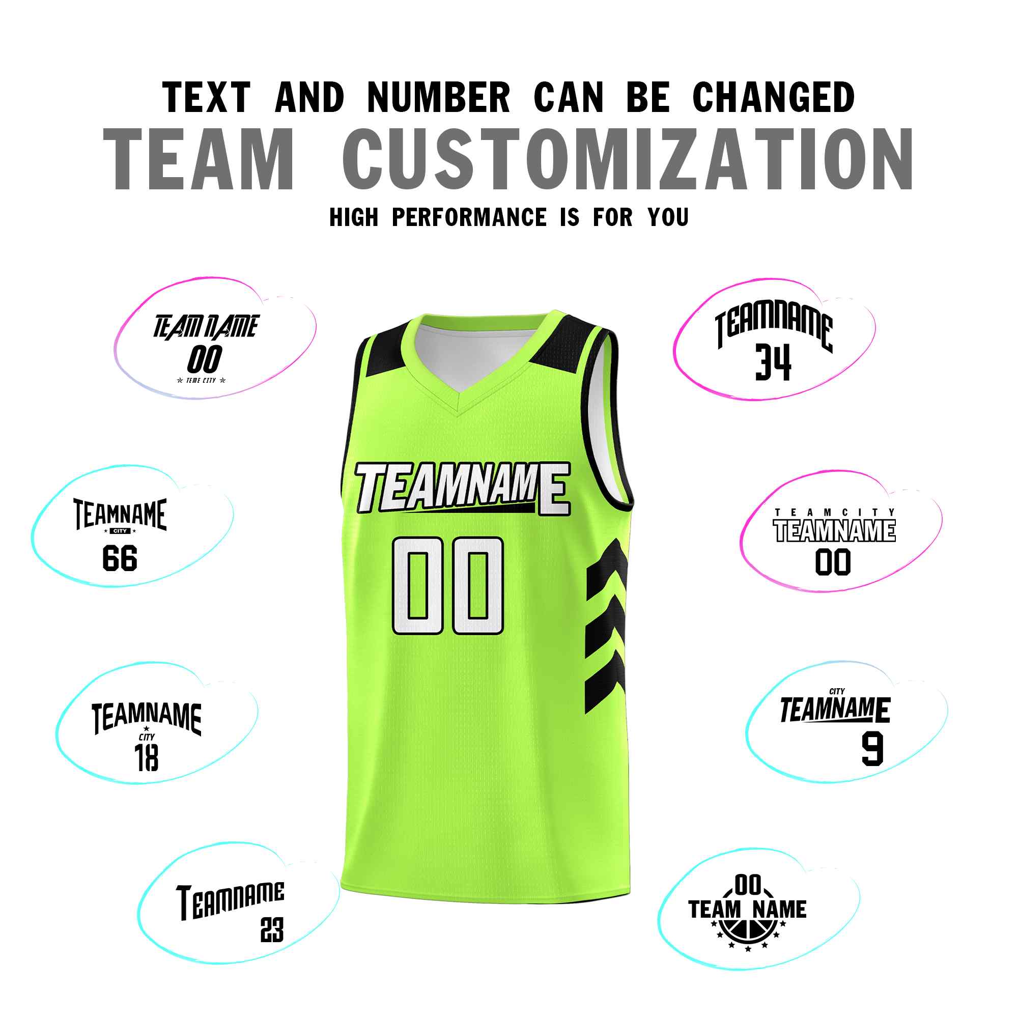 Custom Neon Green White-Black Classic Sets Sports Uniform Basketball Jersey