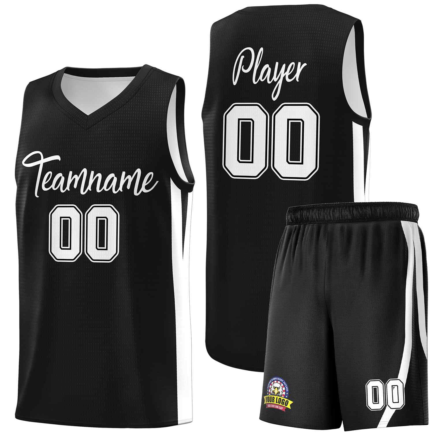 Custom Black White Classic Sets Sports Uniform Basketball Jersey