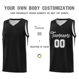 Custom Black White Classic Sets Sports Uniform Basketball Jersey