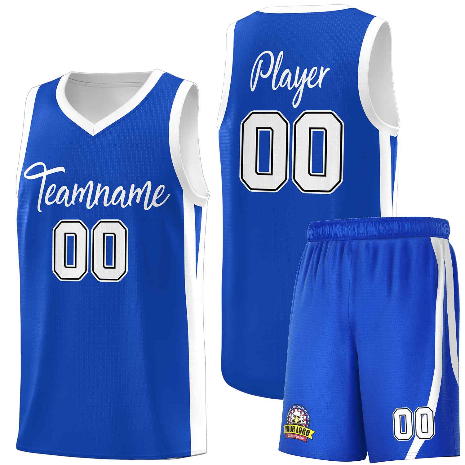 Le classique blanc royal personnalisé définit le maillot de basket-ball uniforme de sport