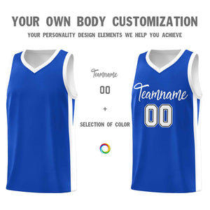 Custom Royal White Classic Sets Sports Uniform Basketball Jersey