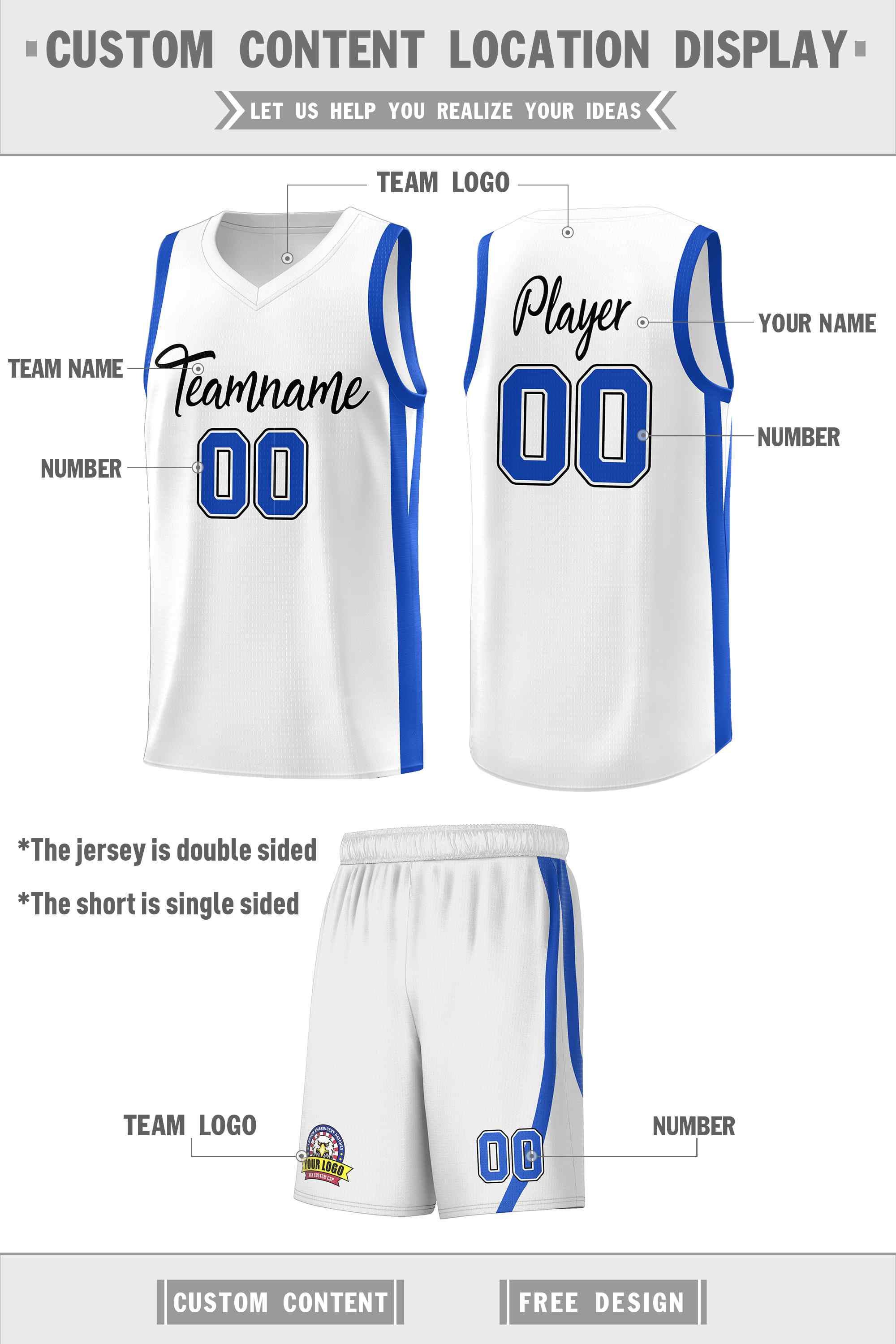 Custom White Black Classic Sets Sports Uniform Basketball Jersey