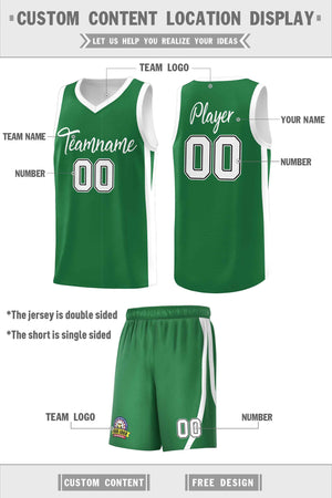 Le classique blanc vert personnalisé définit le maillot de basket-ball uniforme de sport