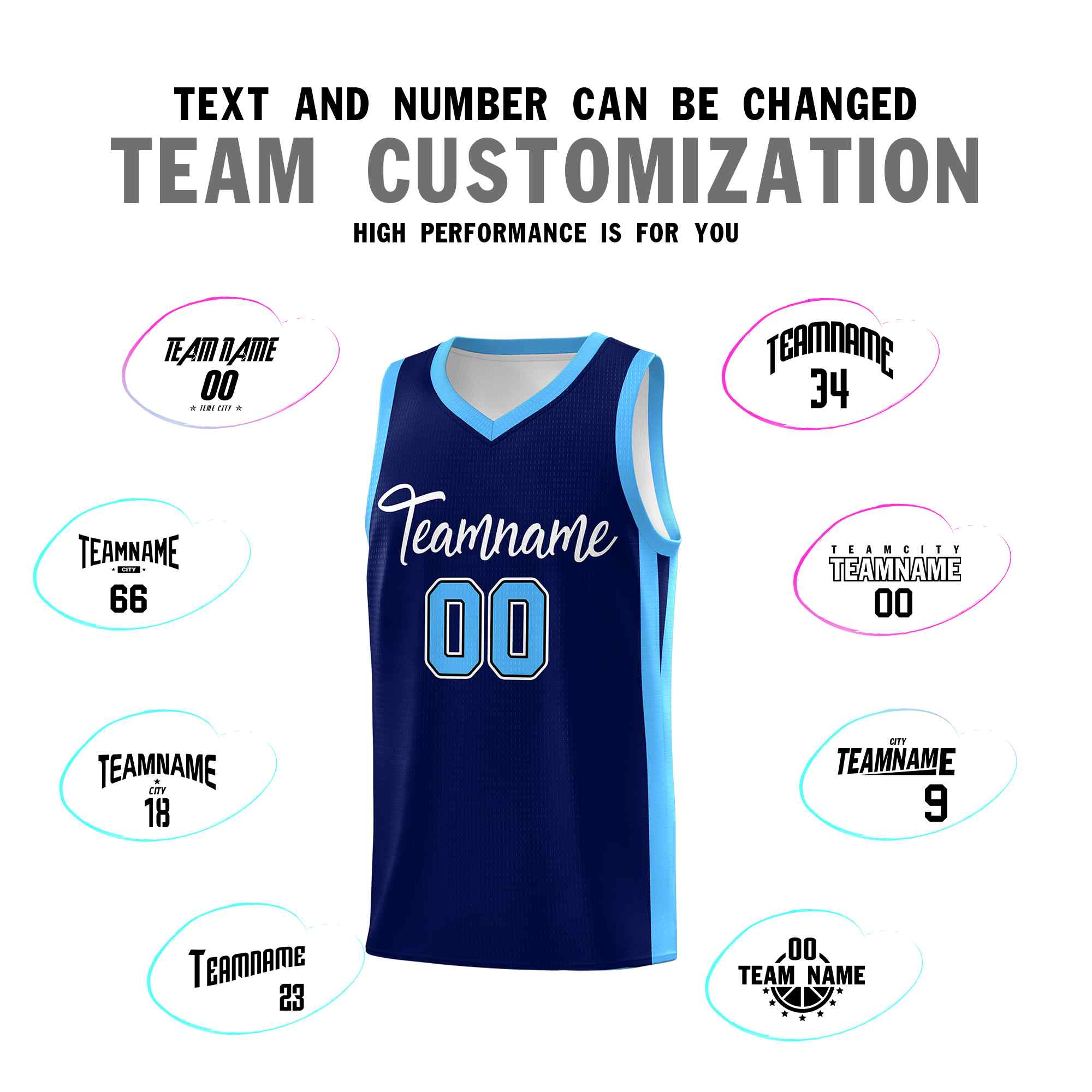 Custom Navy White Classic Sets Sports Uniform Basketball Jersey