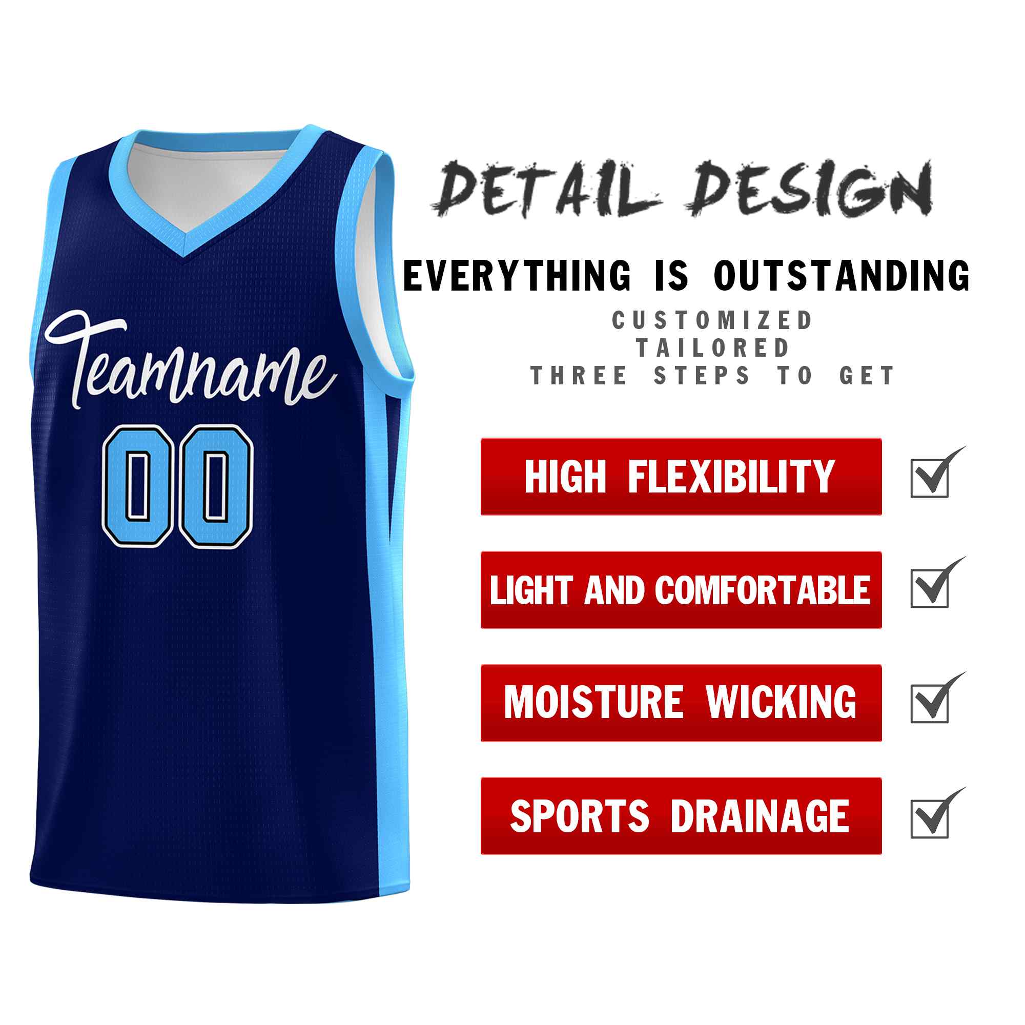 Custom Navy White Classic Sets Sports Uniform Basketball Jersey