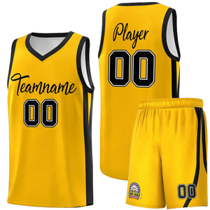 Custom Yellow Black Classic Sets Sports Uniform Basketball Jersey