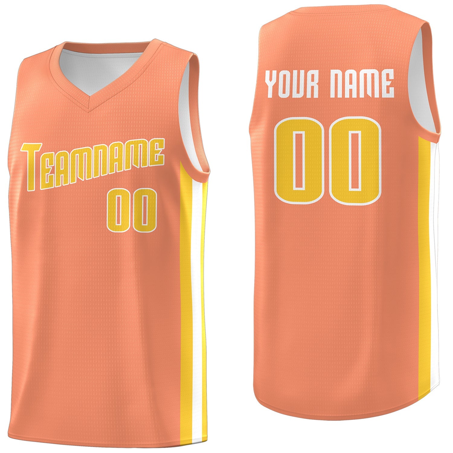 Custom Orange Yellow Classic Tops Breathable Basketball Jersey