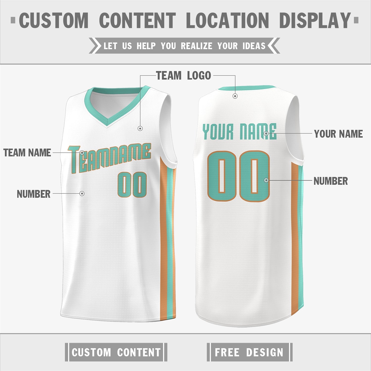 Custom White Light Green-Khaki Classic Tops Breathable Basketball Jersey