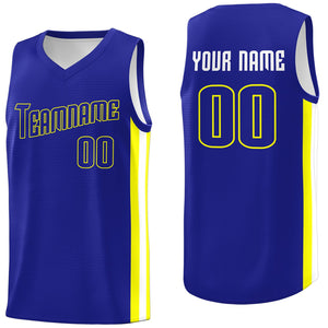 Custom Royal Yellow-White Classic Tops Tank Top Basketball Jersey