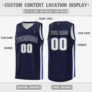 Custom Navy White Classic Tops Fashion Sportwear Basketball Jersey