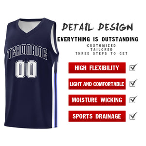 Custom Navy White Classic Tops Fashion Sportwear Basketball Jersey