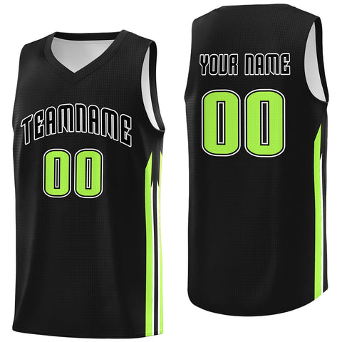 Custom Black Green Classic Tops Sport Game Basketball Jersey