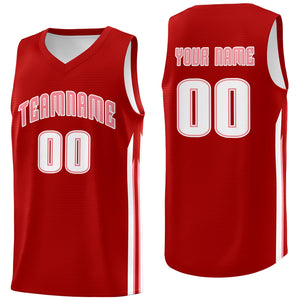 Custom Red White Classic Tops Fashion Sportwear Basketball Jersey