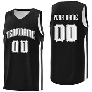 Custom Black White Classic Tops Sport Game Basketball Jersey