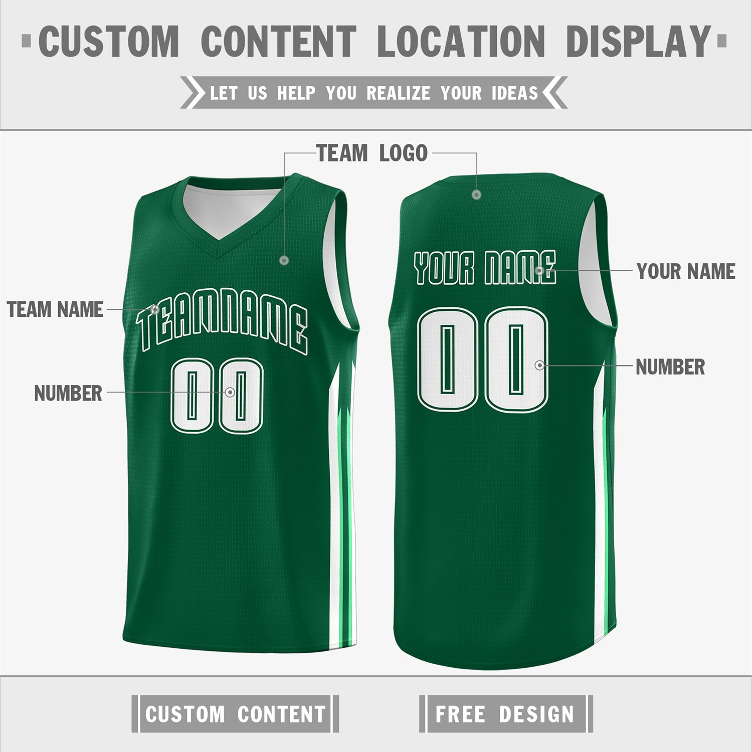 KXK Custom White Green-Green Double Side Sets Basketball Jersey