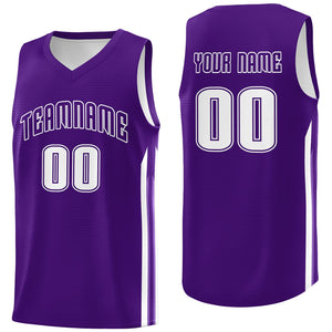 Custom Purple White Classic Tops Fashion Sportwear Basketball Jersey