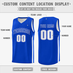 Custom Royal White Classic Tops Fashion Sportwear Basketball Jersey