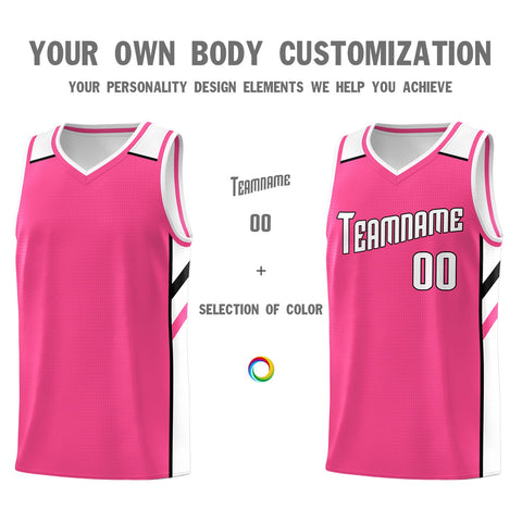Custom Pink-White Classic Tops Fashion Sportwear Basketball Jersey