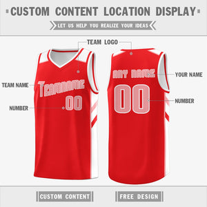 Custom Red White-Pink Classic Tops Sport Game Basketball Jersey