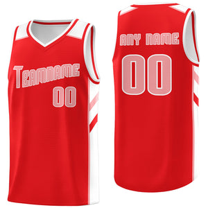 Custom Red White-Pink Classic Tops Sport Game Basketball Jersey